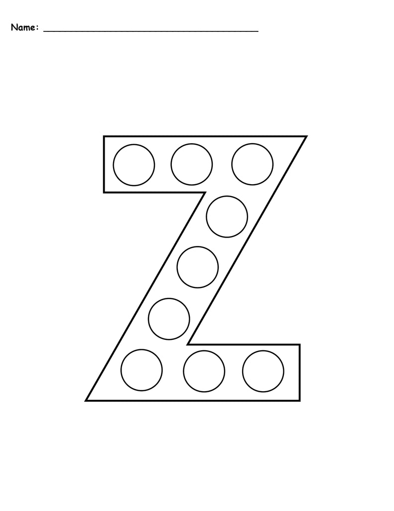 Letter Z Do-A-Dot Printables - Uppercase & Lowercase!