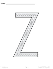 FREE Letter Z Q-Tip Painting Printables - Includes Uppercase and Lowercase Letter Z Worksheets
