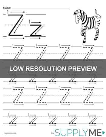Printable Letter Z Tracing Worksheet With Number and Arrow Guides!