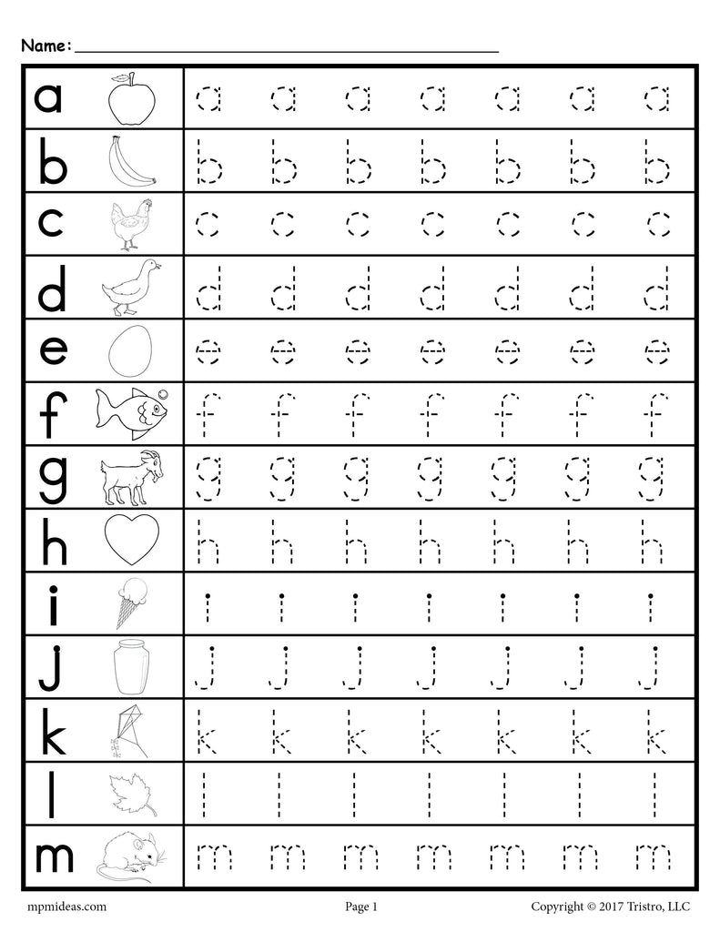 Lowercase Letter Tracing Worksheets! – Supplyme