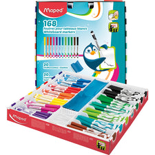 Marker'Peps Medium Tip Whiteboard Markers, School Pack