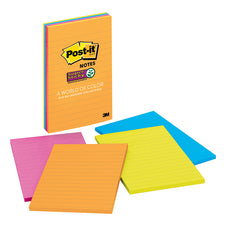 Super Sticky Notes 4 x 6 45 Sheets Lined Assorted Ultra