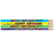 Happy Birthday Wishes Pencils, 12 Pack