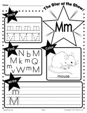 FREE Letter M Worksheet: Tracing, Coloring, Writing & More!