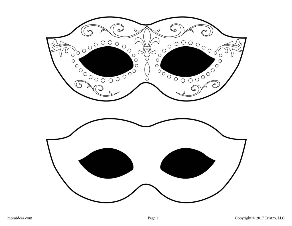 Printable Mardi Gras Mask Template!