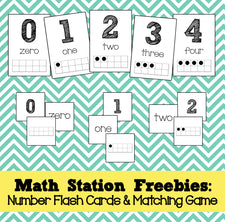 Math Station Freebies: Number Flash Cards & Memory Game!