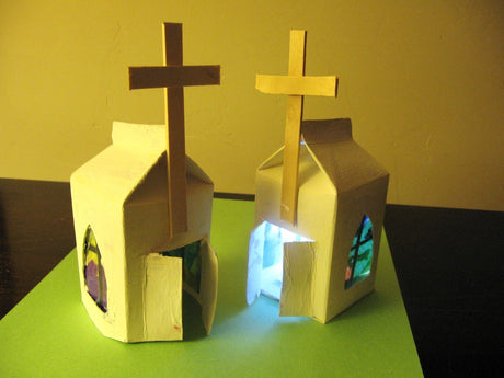 Recycled Milk Carton Chapels for Easter!