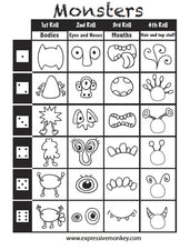 Roll & Draw A Monster - w/ FREE Game Printable!