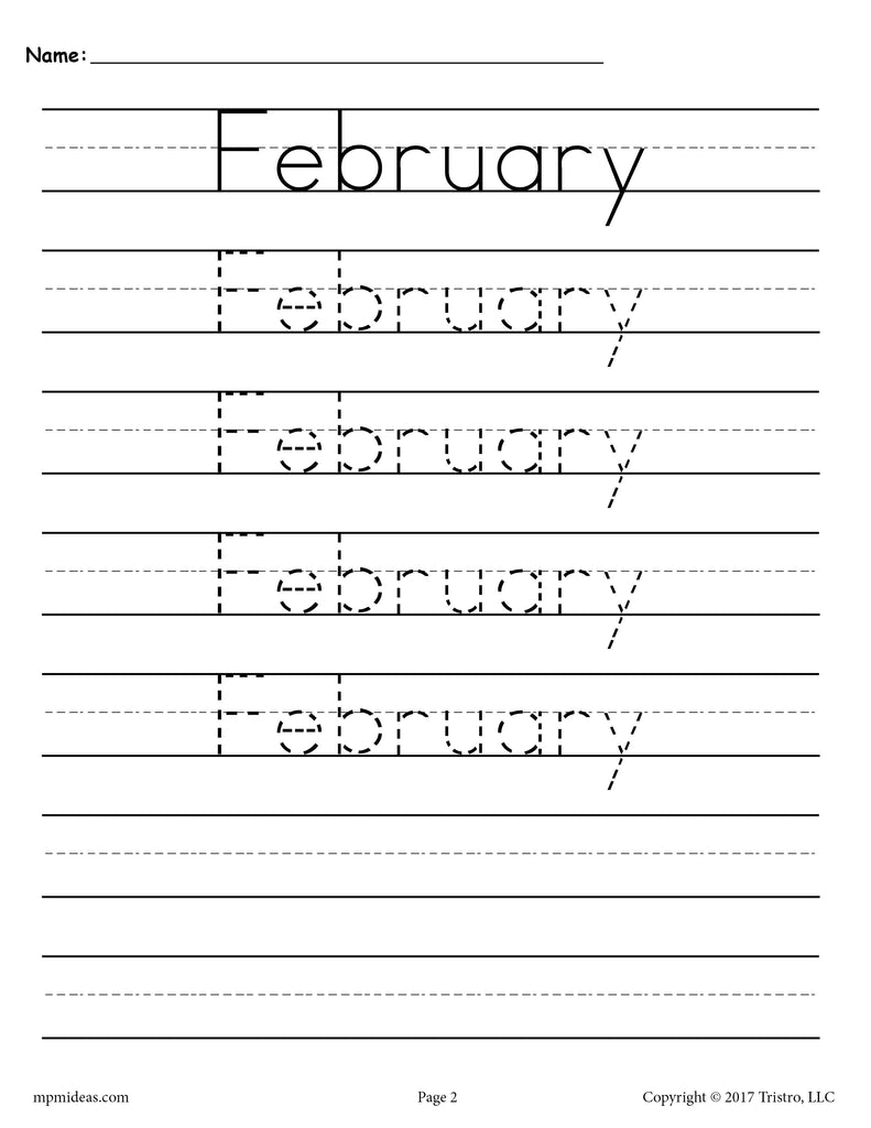 of　12　Months　–　SupplyMe　Handwriting　the　Worksheets　Year!