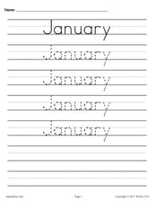 12 Months of the Year Handwriting Worksheets!