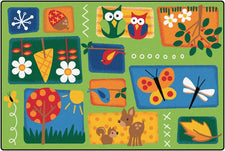 Toddler Nature Themed Classroom Rug, 4' x 6' Rectangle