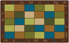 Nature's Colors Alphabet Classroom Circle Time Rug, 7'6" x 12' Rectangle (seats 30)