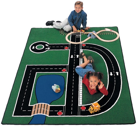 Neighborhood Road Classroom Rug, 5'10" x 8'4" Rectangle
