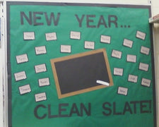 New Year, Clean Slate! - New Years Bulletin Board Idea