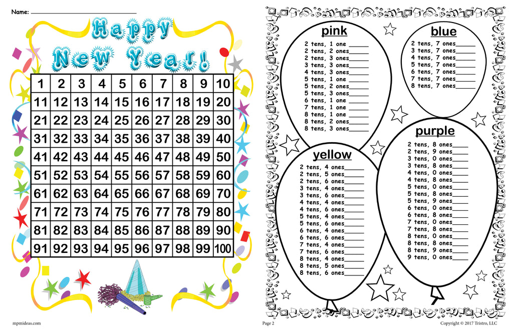 Printable 2018 New Year's Place Value Mystery Picture!