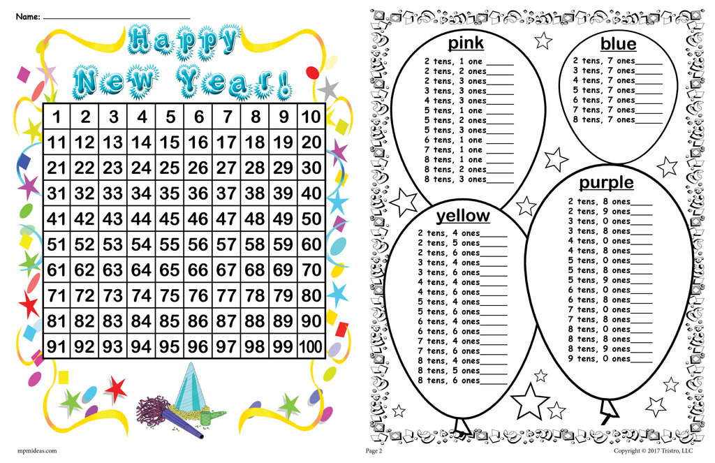 FREE Printable 2018 New Year's Place Value Mystery Picture! – SupplyMe