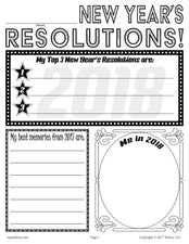 Printable 2018 New Year's Resolution Activity!