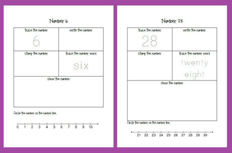 Awesome Number Printables from The Home Teacher!