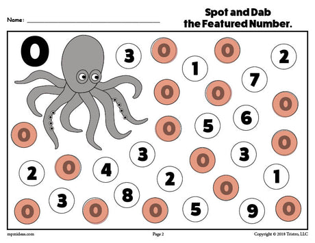 Number Zero Do-A-Dot Printable!