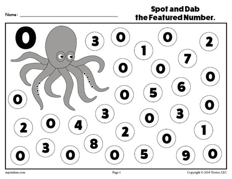 Number Zero Do-A-Dot Printable!
