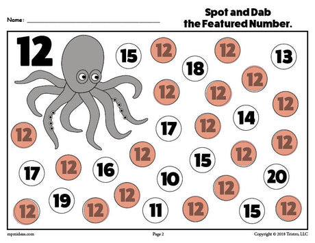 Number Twelve Do-A-Dot Printable!