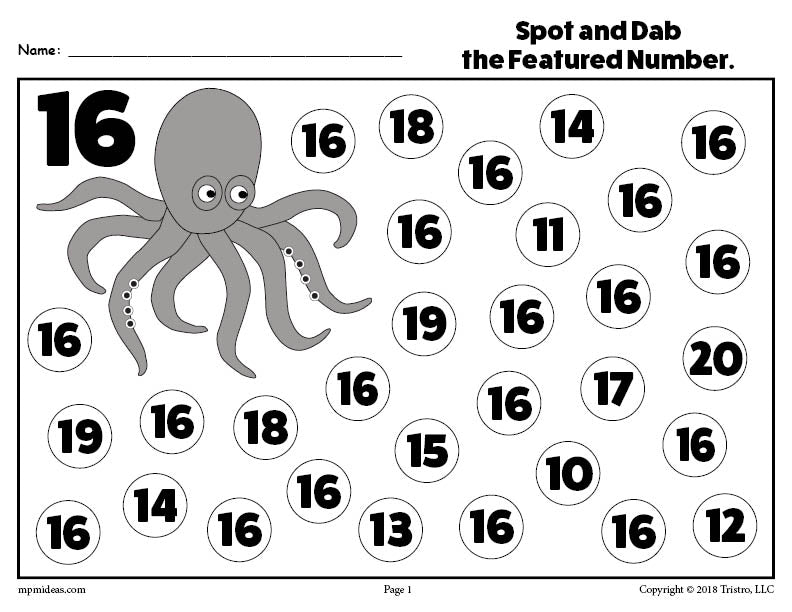 Number 16 Worksheet Number 16 worksheet