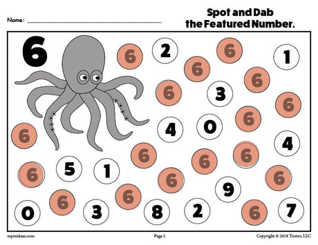 Number Six Do-A-Dot Printable!