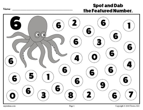 Number Six Do-A-Dot Printable!