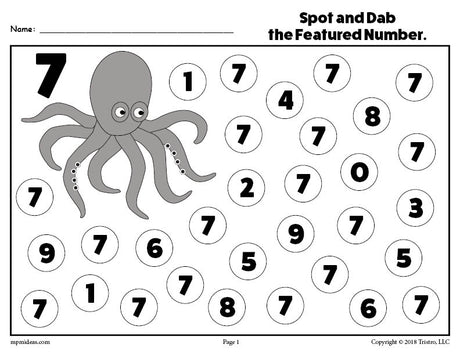 Number Seven Do-A-Dot Printable!