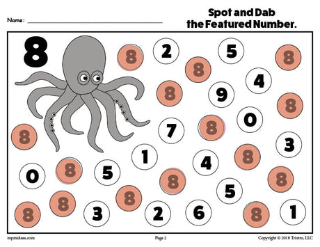 Number Eight Do-A-Dot Printable!