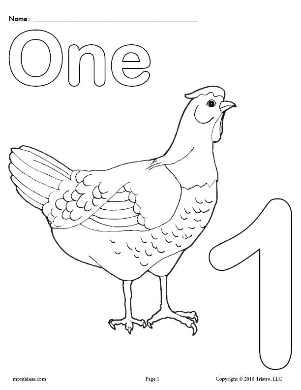 Printable Animal Number Coloring Pages - Numbers 1-10!