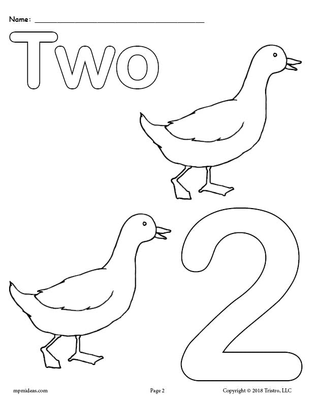 Printable Animal Number Coloring Pages - Numbers 1-10!