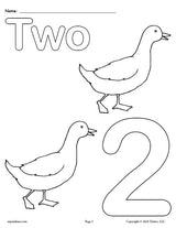 Printable Animal Number Coloring Pages - Numbers 1-10!