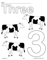 Printable Animal Number Coloring Pages - Numbers 1-10!