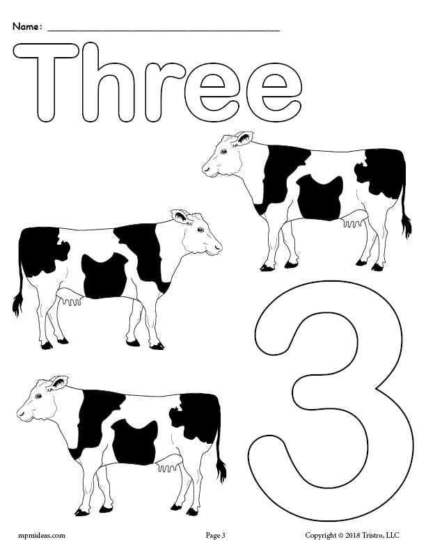Printable Animal Number Coloring Pages - Numbers 1-10!