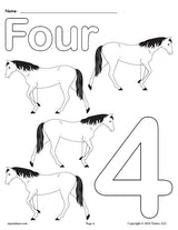 Printable Animal Number Coloring Pages - Numbers 1-10!