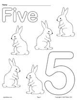 Printable Animal Number Coloring Pages - Numbers 1-10!