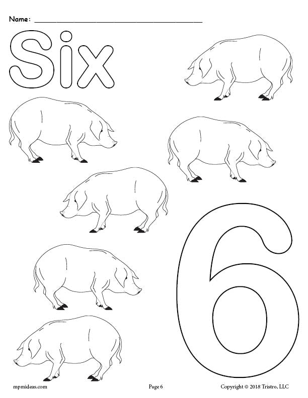 Printable Animal Number Coloring Pages - Numbers 1-10!