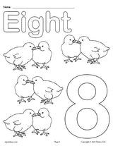Printable Animal Number Coloring Pages - Numbers 1-10!