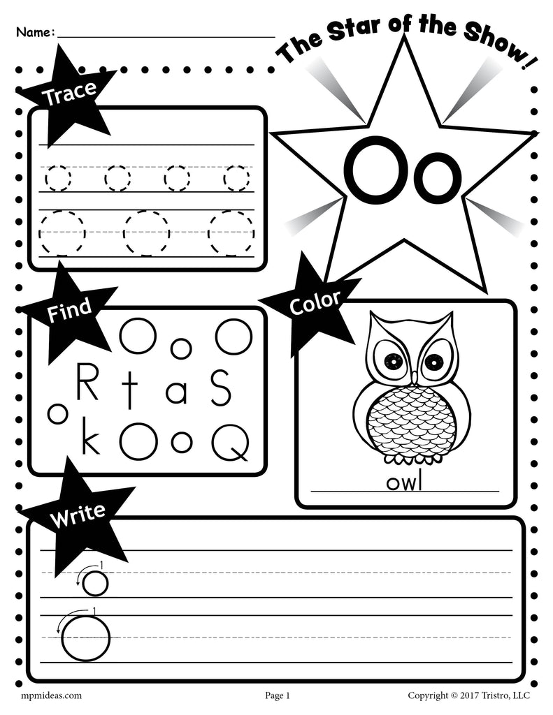FREE Letter O Worksheet: Tracing, Coloring, Writing & More!