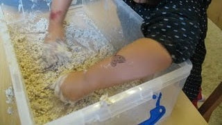 Oatmeal Paste in the Sensory Bin