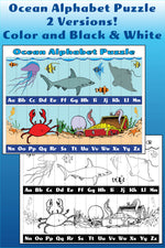 Ocean Themed Alphabet Puzzles! (2 FREE Printable Versions)