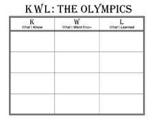 FREE Printable Olympic Themed K-W-L Chart