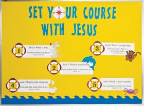 Set Your Course With Jesus - VBS & Sunday School Bulletin Board Idea
