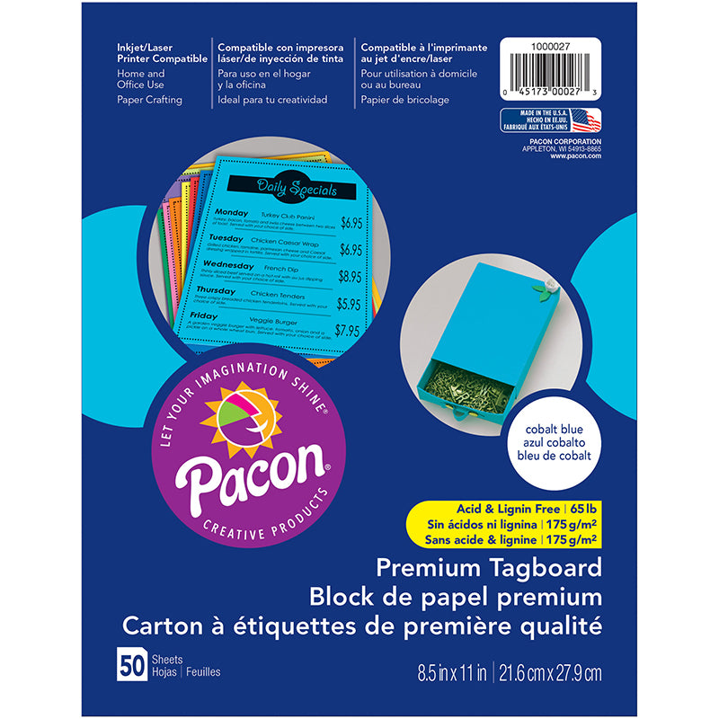 Pacon® Premium Tagboard, 8-1/2″ x 11″ Cobalt Blue