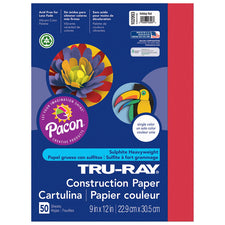 Tru-Ray® Construction Paper, 9" x 12" Holiday Red
