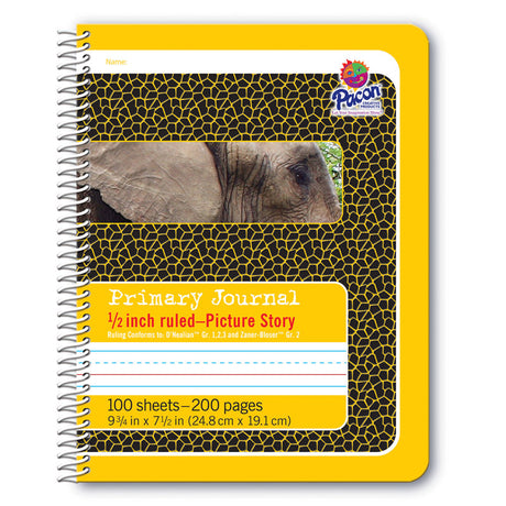Pacon® Spiral Bound Composition Book, Picture Story Ruled 1/2″ Short Way