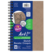 Art1st® Create Your Own Cover Sketch Diary, 6" x 9" (50 Sheets, Natural Cover)