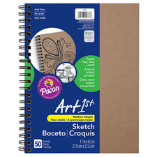 Art1st® Create Your Own Cover Sketch Diary, 8.5" x 11" (50 Sheets, Natural Cover)
