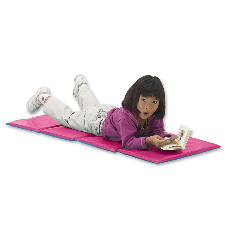 Toddler Foldable KinderMat, Blue & Pink, 3/4" x 21" x 46" (With Pillow Section)